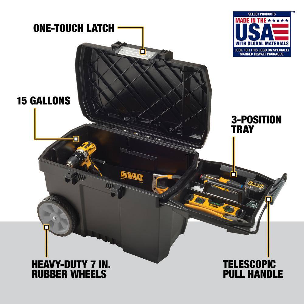 DW 25 in. W 15 Gal. Polypropylene Rolling Tool Box DWST33090