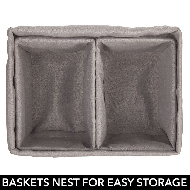 Mdesign Metal Household Storage Basket With Fabric Liner Set Of 3