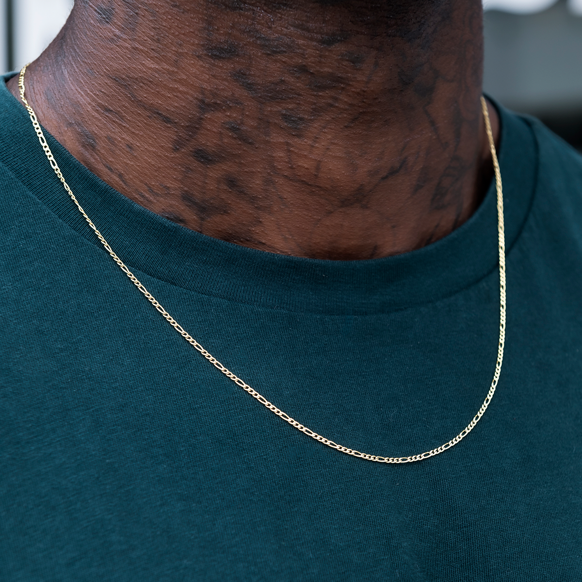 Figaro Chain in Yellow Gold- 2mm