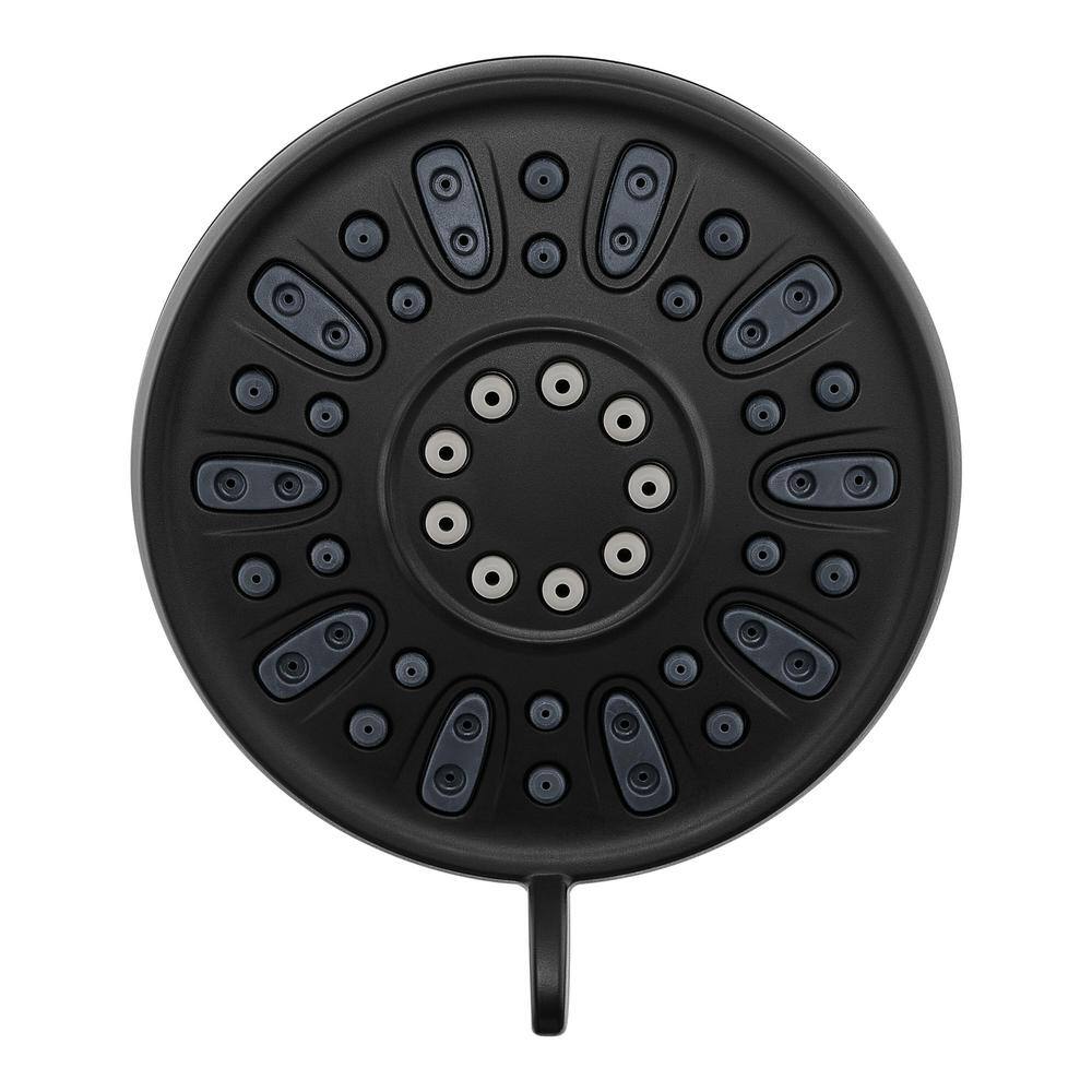 Glacier Bay 4-Spray Patterns with 1.8 GPM 3.5 in. Tub Wall Mount Single Fixed Shower Head in Matte Black HD51783-X010H