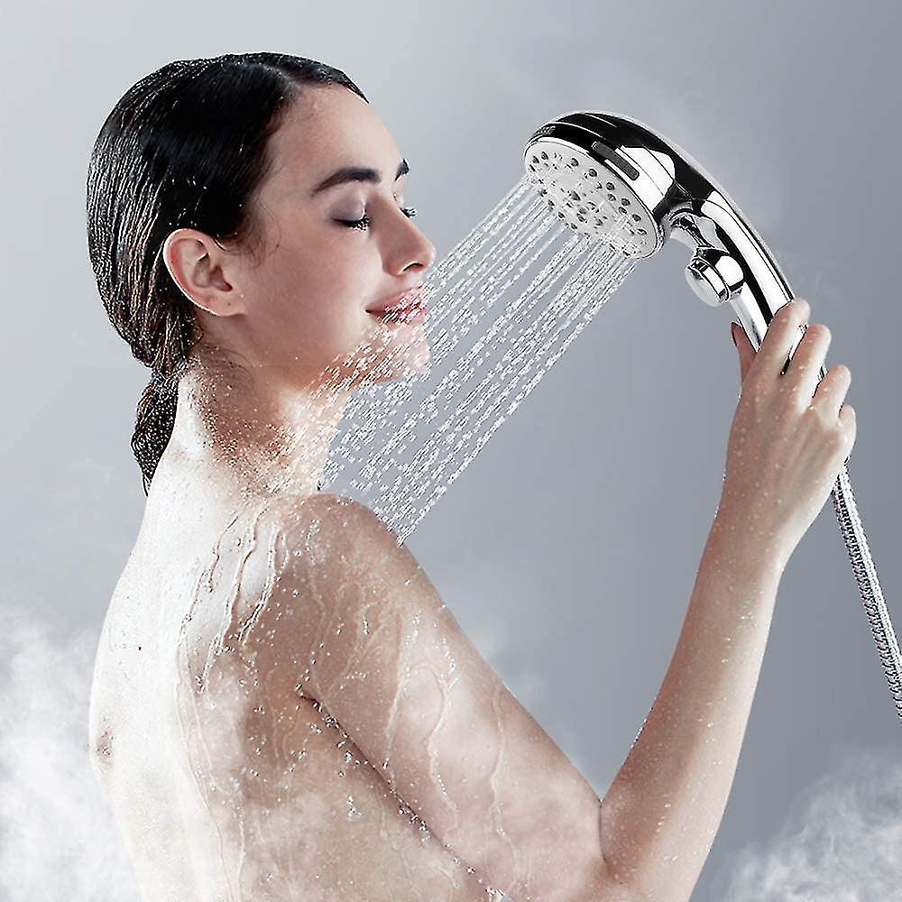 Shower Head Universal Bath Shower Handheld Handset Chrome 5 Mode Function