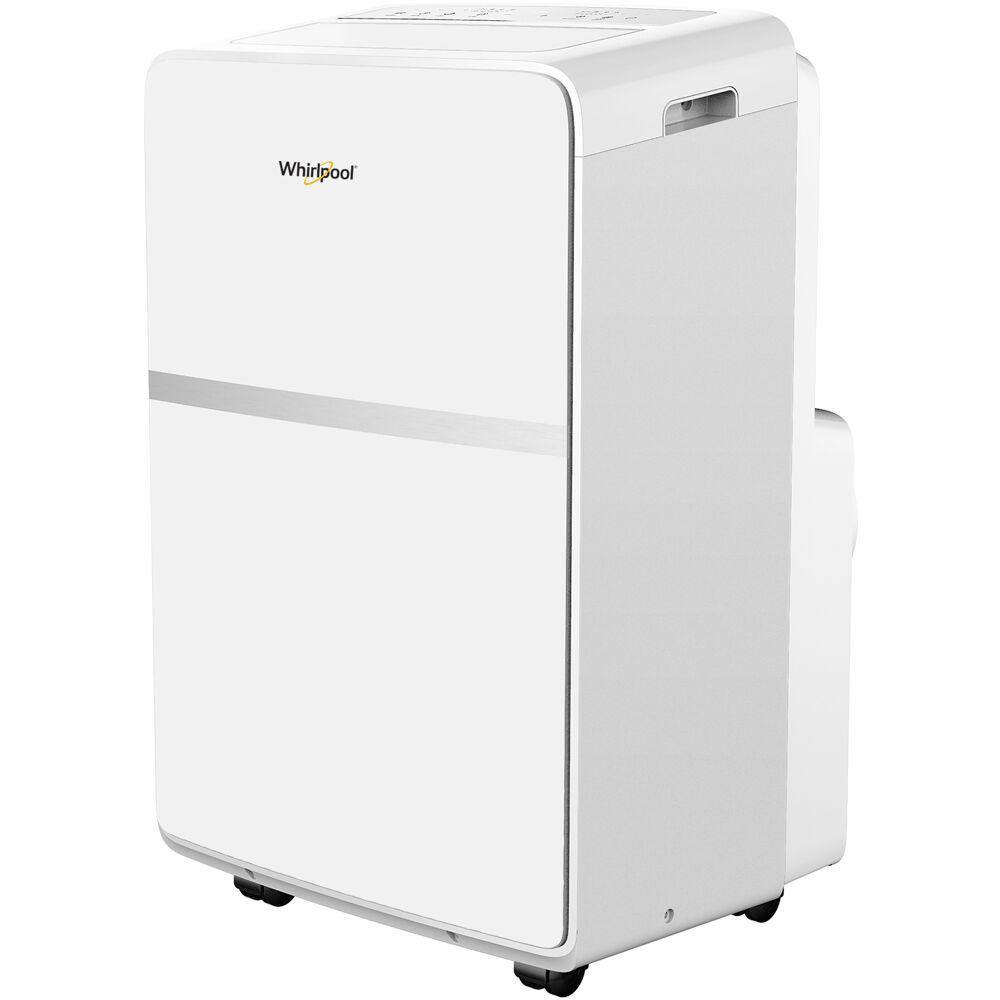 Whirlpool 10000 BTU (6500 BTU DOE) Portable Air Conditioner with Remote Timer Auto Restart Wheels Dehumidifier Fan in White WHAP101BWC