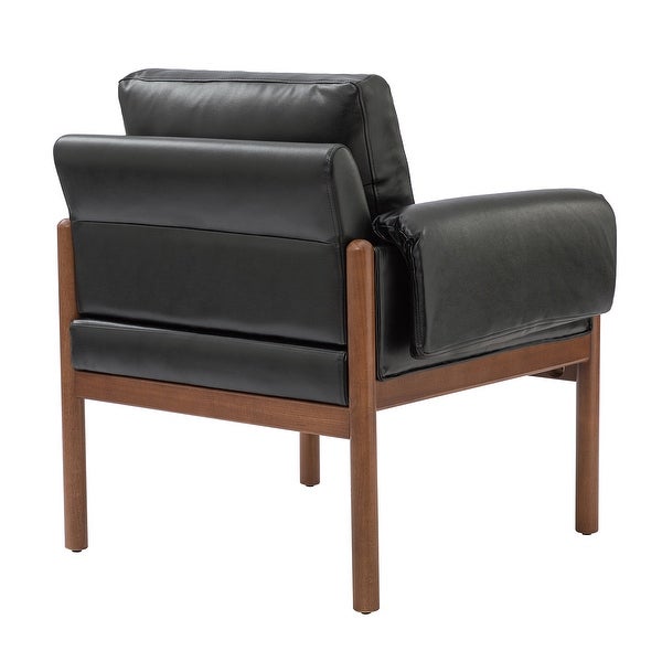 Tiago Comfy Living Room Accent Armchair with Solid Wood Legs by HULALA HOME