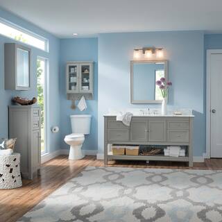 Home Decorators Collection Gazette 60 in. W Bath Vanity Cabinet Only in Grey for Center Bowl Design GAGA6022DS