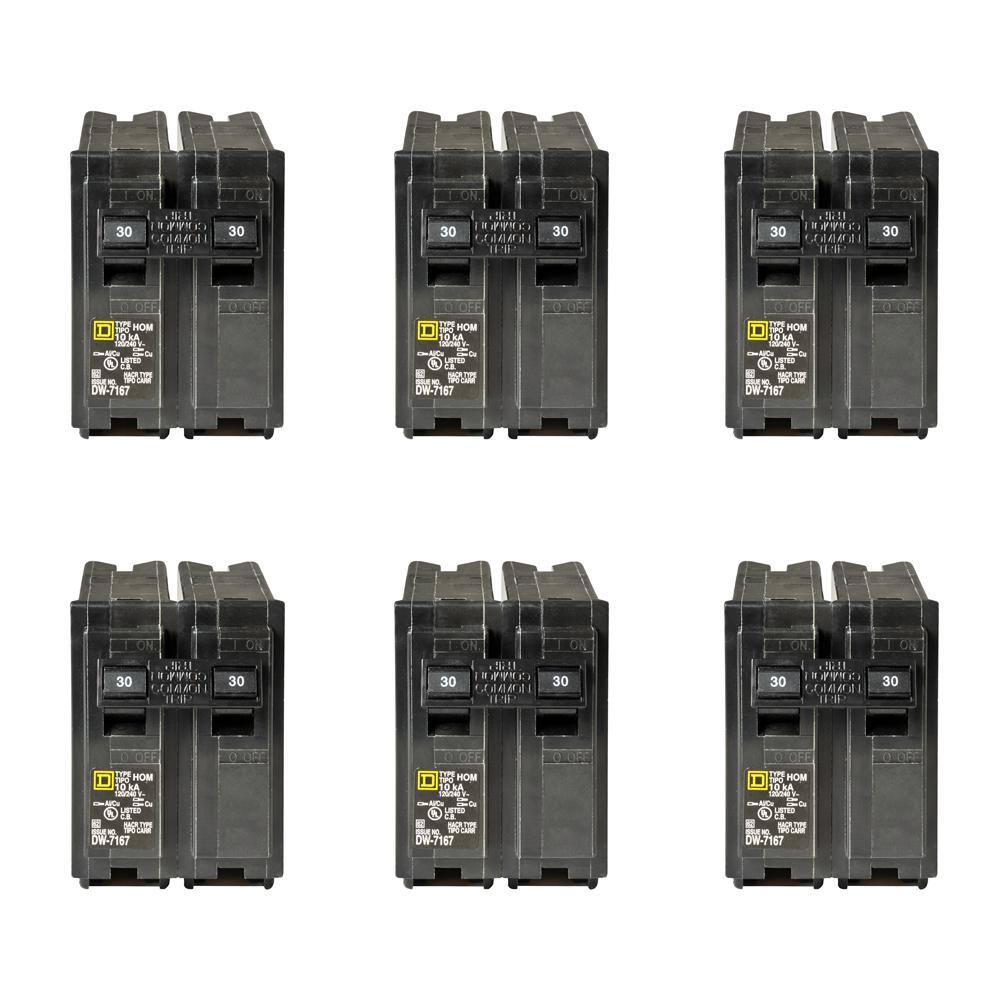 Square D Homeline 30 Amp 2-Pole Circuit Breaker (6-pack) HOM230CP6