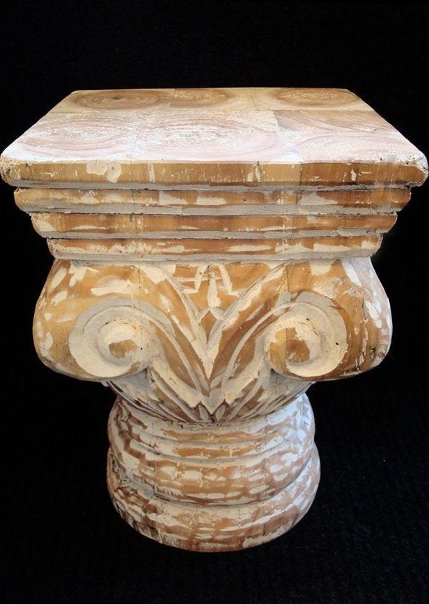 Solid Teak Hand Carved Capital Table   Traditional   Side Tables And End Tables   by McKinley Square Home  Houzz