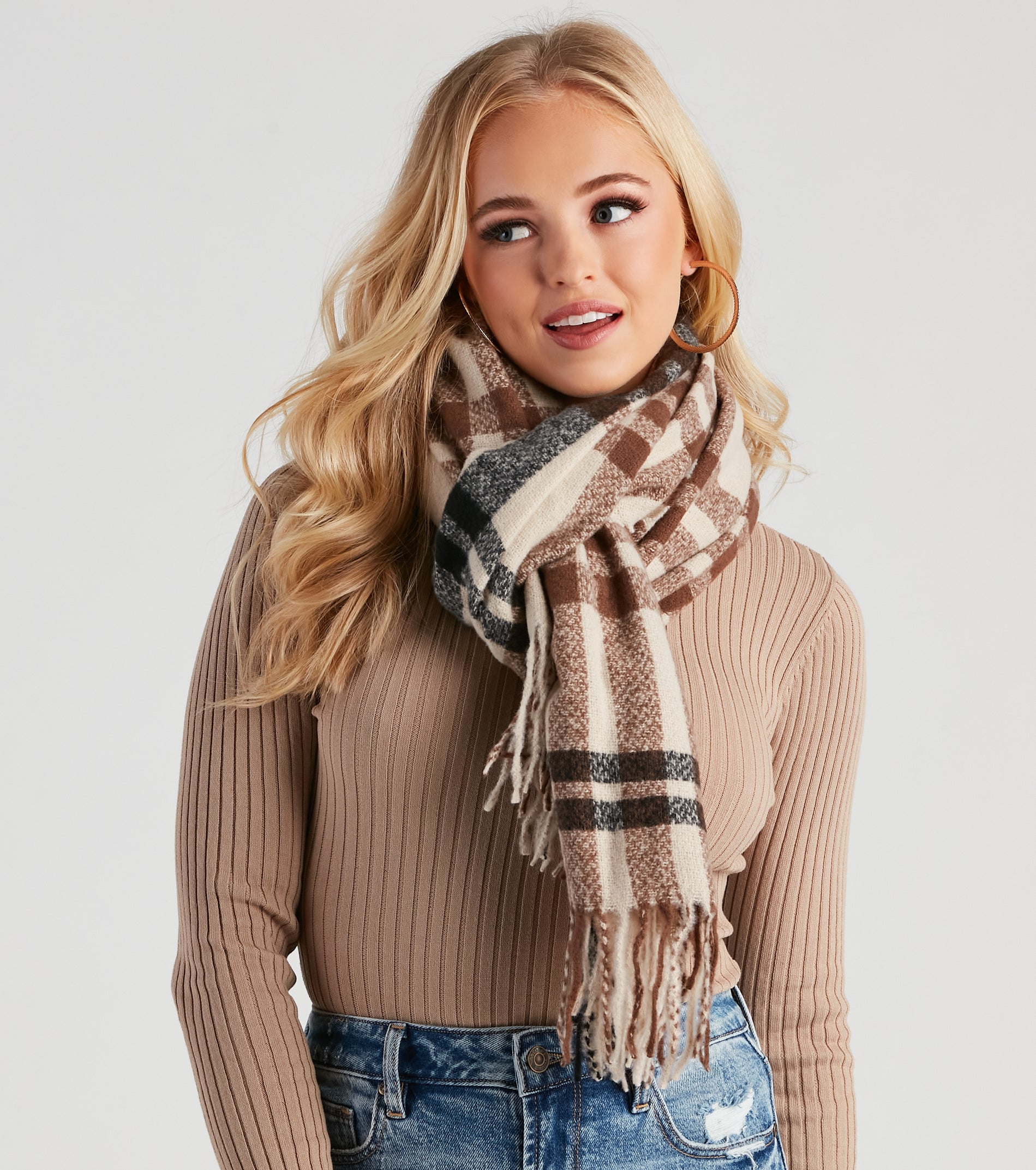 Cuddle Weather Plaid Blanket Scarf