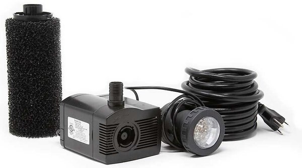 Beckett LED Light Fountain and Pond Pump， 458 GPH