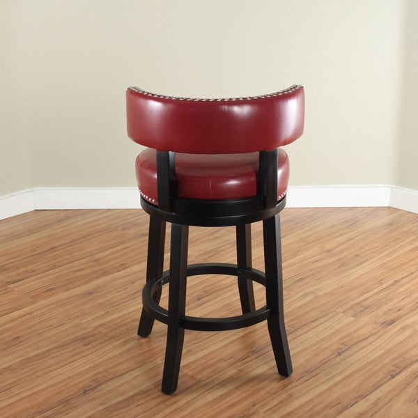 Mossoro Swivel Faux Leather Upholstered Wood Counter Stool