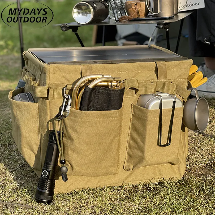 Mydays Outdoor Foldable Travel Camping Equipment Tableware Hiking Tactical Tool Storage Bag with Multiple Pockets