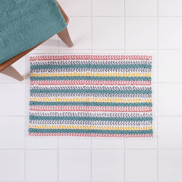 Striped Bath Rug Warm Allure Home Creations