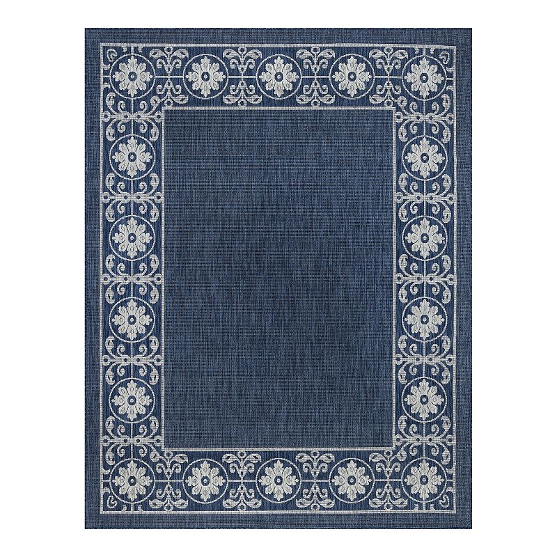 KHL Rugs Veranda Varrock Medallion Framed Indoor Outdoor Rug