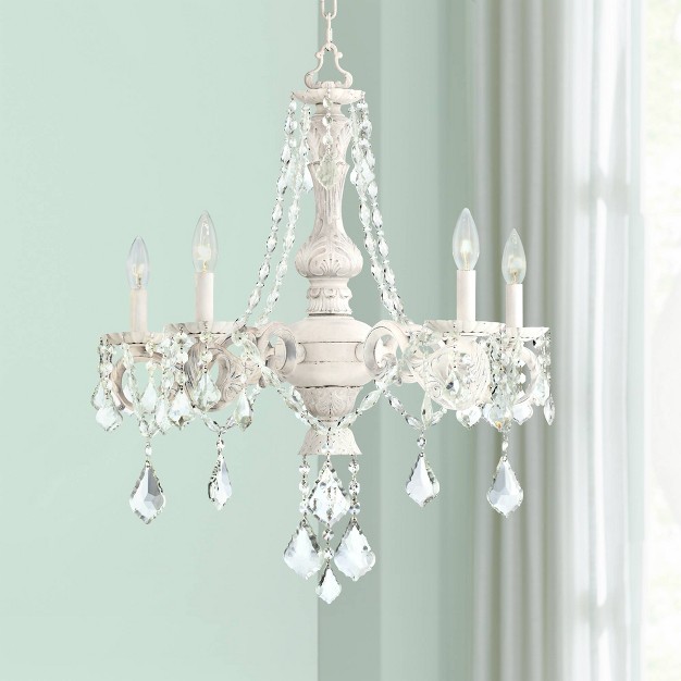 Wide French Crystal 5 light Fixture For Dining Room House Kitchen Island