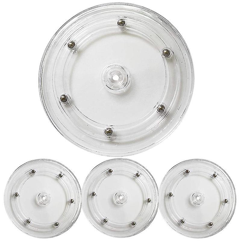 4pcs Clear Lazy Turntable， 6 Inch Acrylic Turntable Bearing For Decorating ， Clear Swivel Organizer