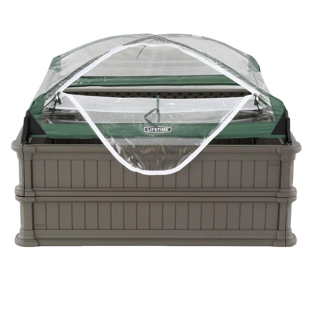 Lifetime 4 ft. x 4 ft. Two Raised Garden Beds with One Tent Enclosure 60053