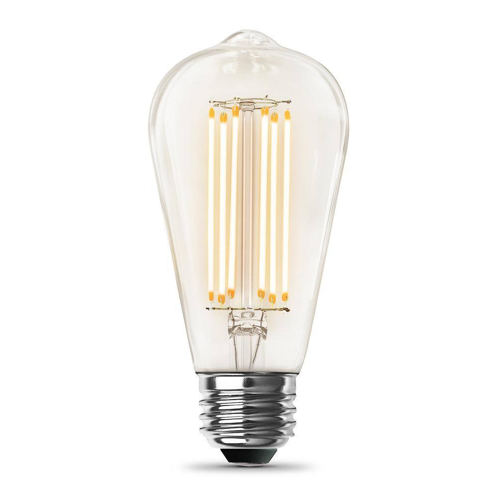 Feit Electric 60-Watt Equivalent ST19 Dimmable Cage Filament Clear Glass E26 Vintage Edison LED Light Bulb Warm White ST1960CLVGLED