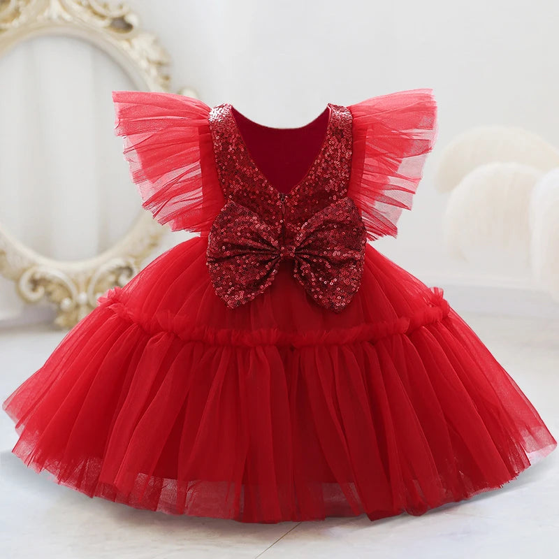 Toddler 1st Birthday Dress For Baby Girl Clothes Sequin Baptism Princess Tutu Dress Girls Dresses Party Costume 0-5 Year