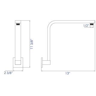 ALFI BRAND 12 in. Wall Mount Shower Arm in Brushed Nickel AB12GSW-BN