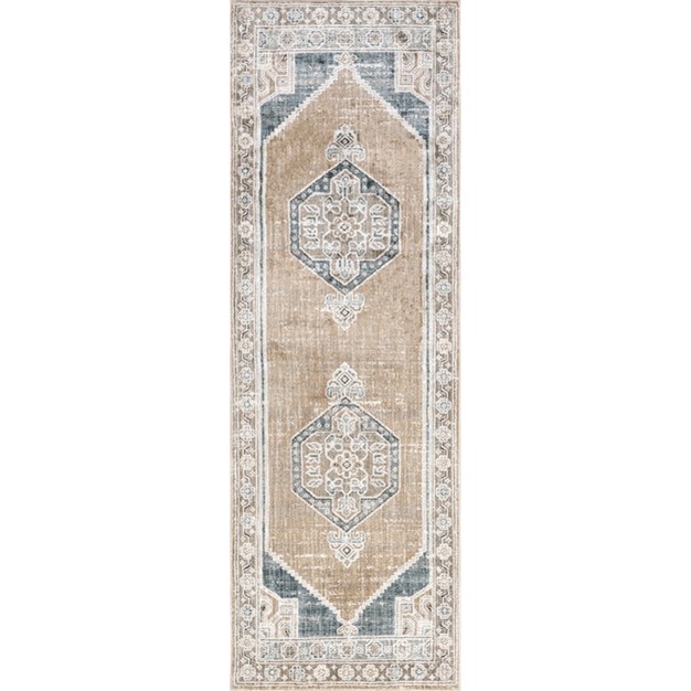 Tricia Faded Medallion Fringe Area Rug