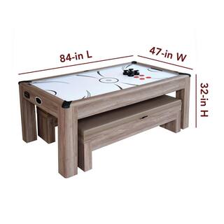 Hathaway Driftwood 7 ft. Air Hockey Table Combo Set with Benches BG1137H