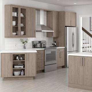 Hampton Bay Designer Series Edgeley Assembled 24x42x12.25 in. Diagonal Wall Kitchen Cabinet in Driftwood WC2442-EDDW