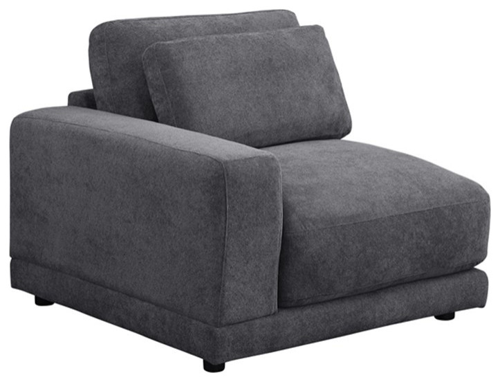 Devion Furniture 5 Piece Upholstered Fabric Modular Sofa in Dark Gray   Living Room Furniture Sets   by Homesquare  Houzz