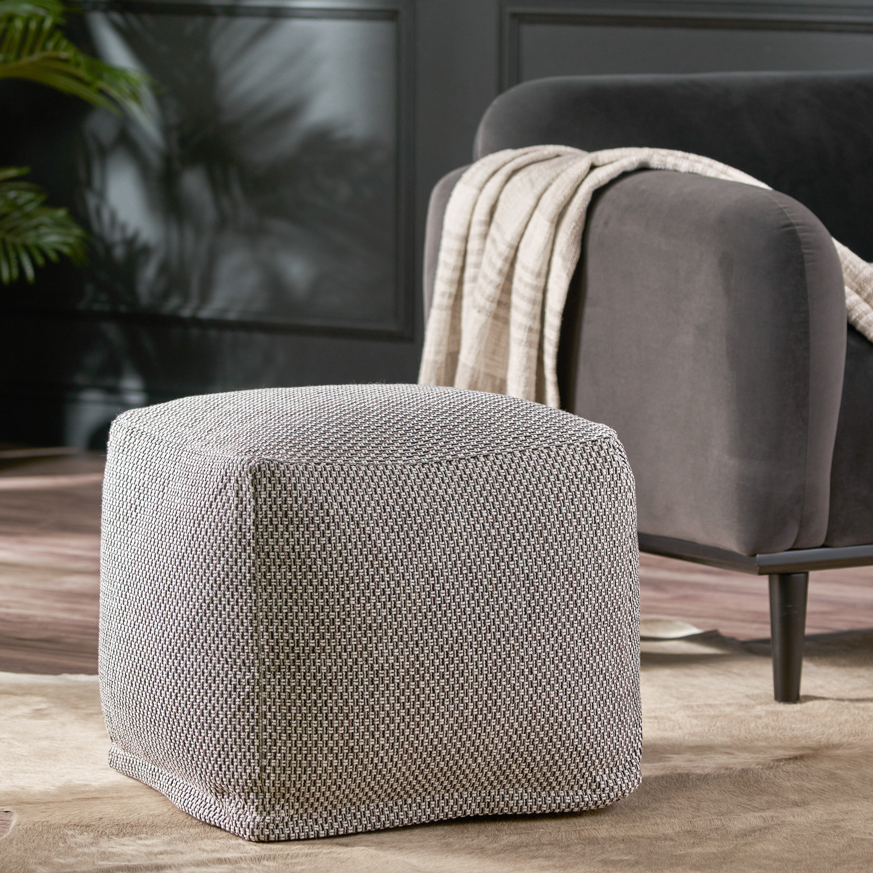 Larrick Contemporary Fabric Pouf