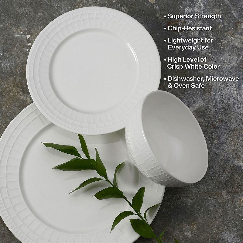 Mikasa Lux 12-Piece Bone China Dinnerware Set