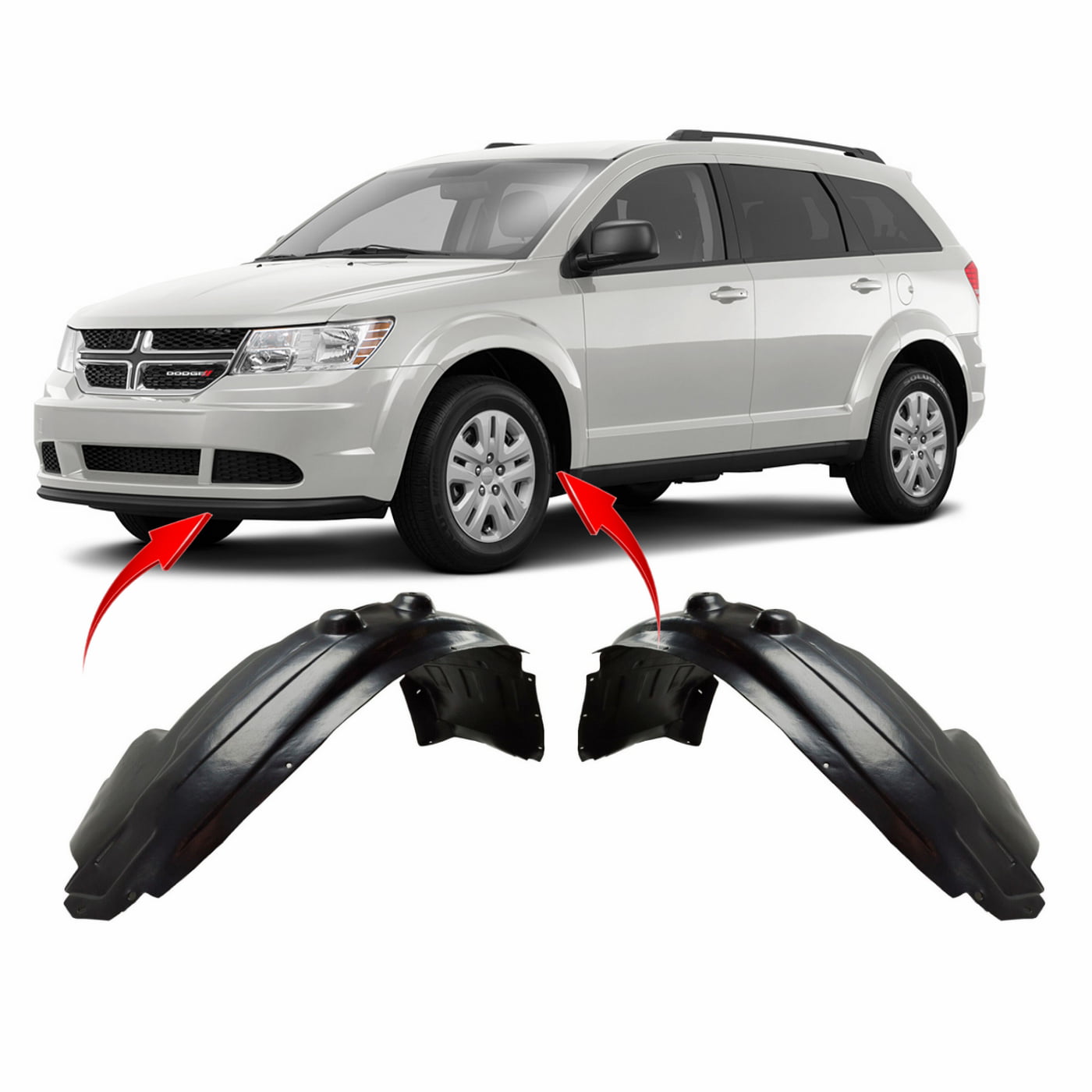 Set of 2 Fender Liners for Dodge Journey 2009-2019 CH1248141 CH1249141