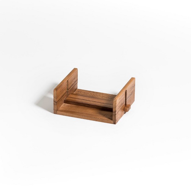 Kalmar Home Solid Acacia Wood Cocktail Napkin Holder