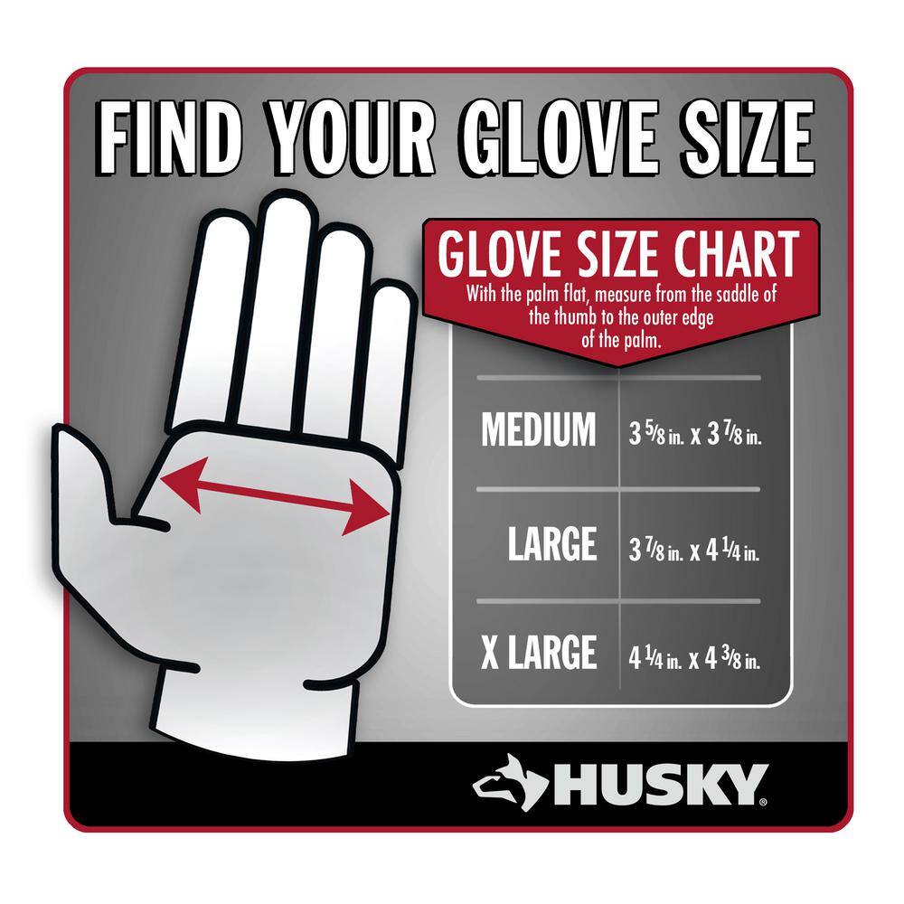 Husky Large Grain Cowhide Water Resistant Leather Work Glove HK86009-LCC6