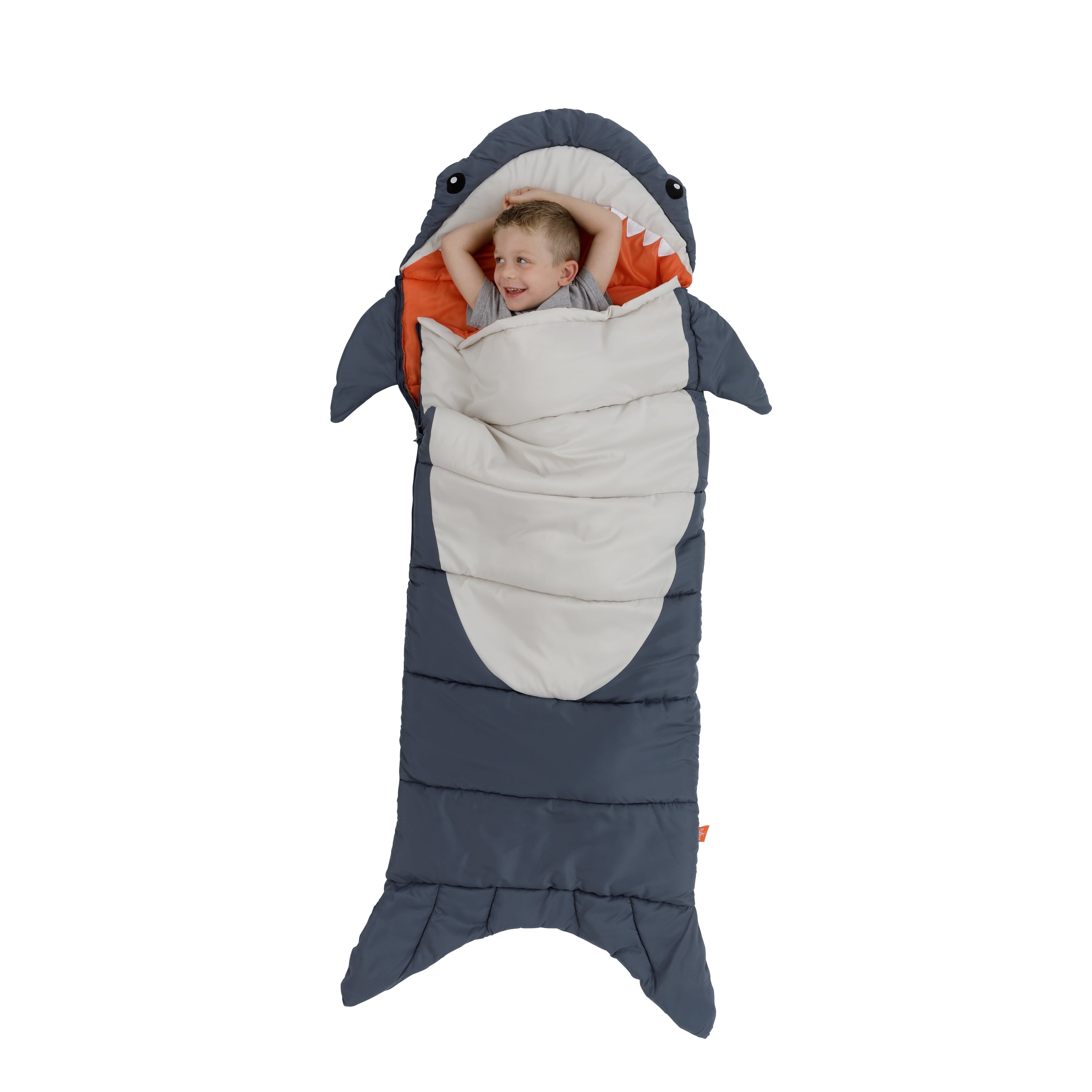 Firefly! Outdoor Gear Finn the Shark Kid's Sleeping Bag - Navy/Gray (65 in. x 24 in.)