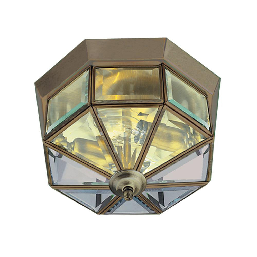 Searchlight 8235AB Antique Brass Traditional Octagonal Flush Light