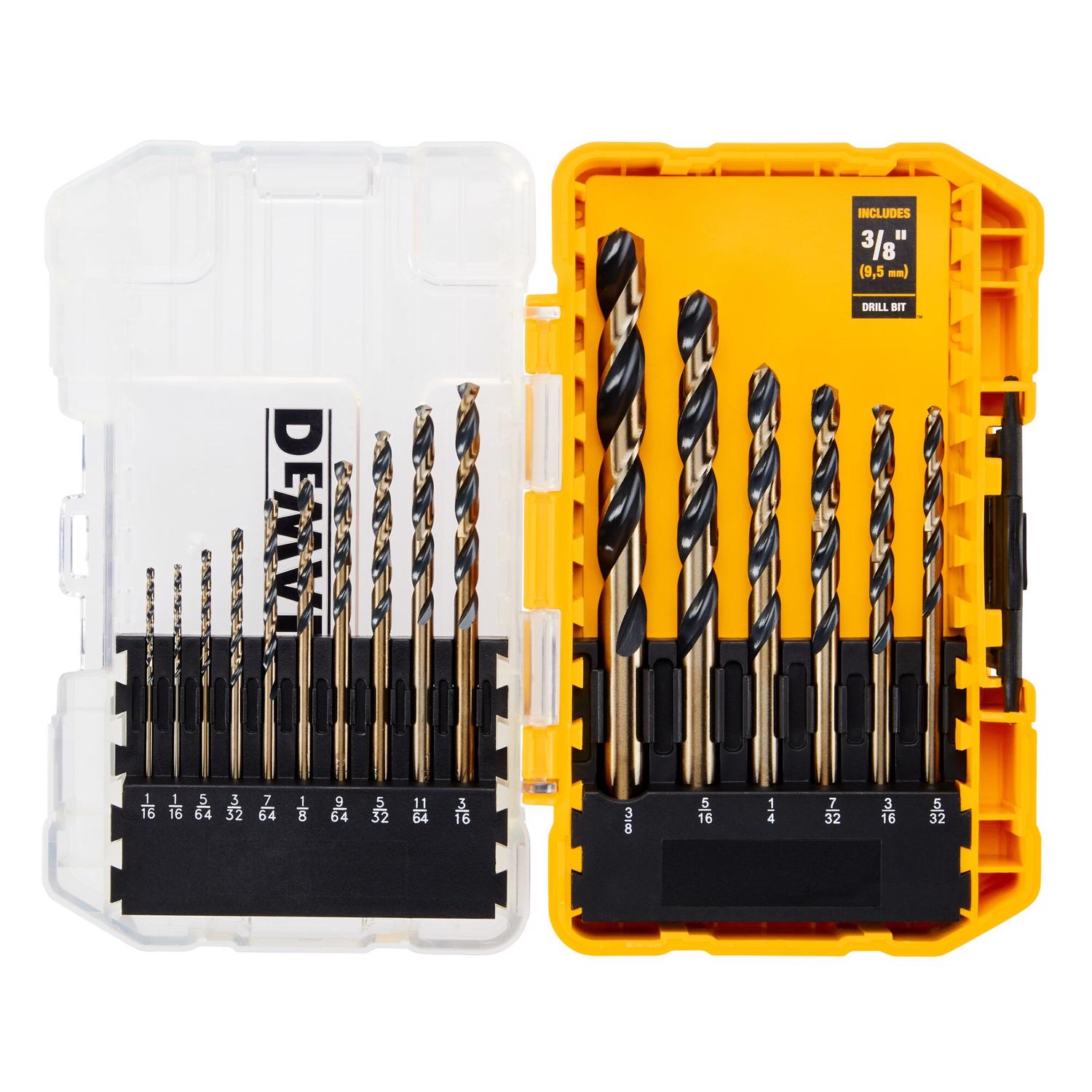 DW Black \u0026 Gold High Speed Steel Drill Bit Set 16 pc