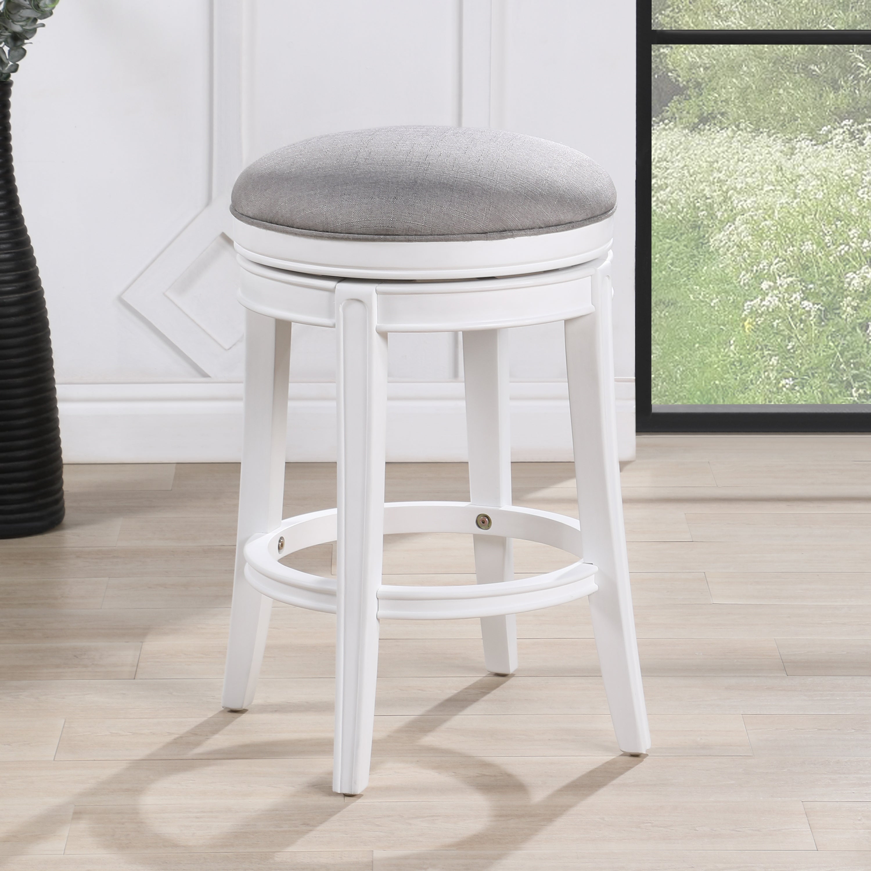 Luna White Swivel Counter Stool by Greyson Living