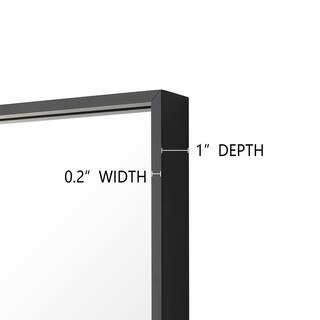 GETLEDEL 36 in. W x 36 in. H Modern Medium Square Aluminum Framed Wall Mounted Bathroom Vanity Mirror in Black MR-2535BK