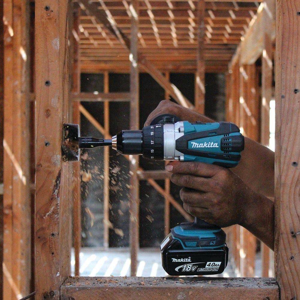 Makita 18V LXT Lithium-Ion 12 in. Cordless Hammer DriverDrill Kit with (2) Batteries (4.0 Ah) Charger and Hard Case XPH03MB