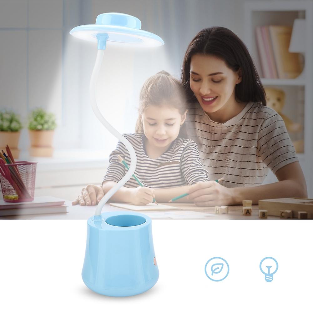 Eye-care Led Touch Sensor Desk Table Lamp Adjustable Light With Pen Holder (blue)