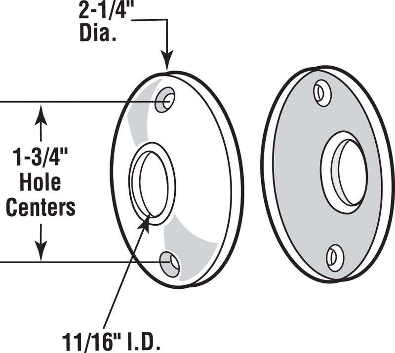 Prime-Line Brass Plated Steel Door Knob Rosettes 2 pk