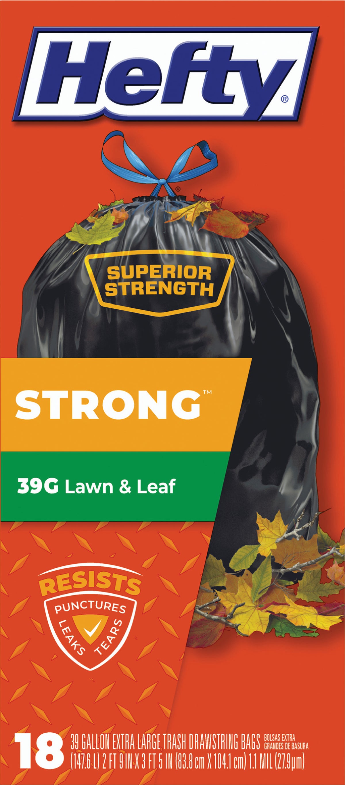 Hefty Strong Lawnamp Leaf Bag 39 Gal. Black