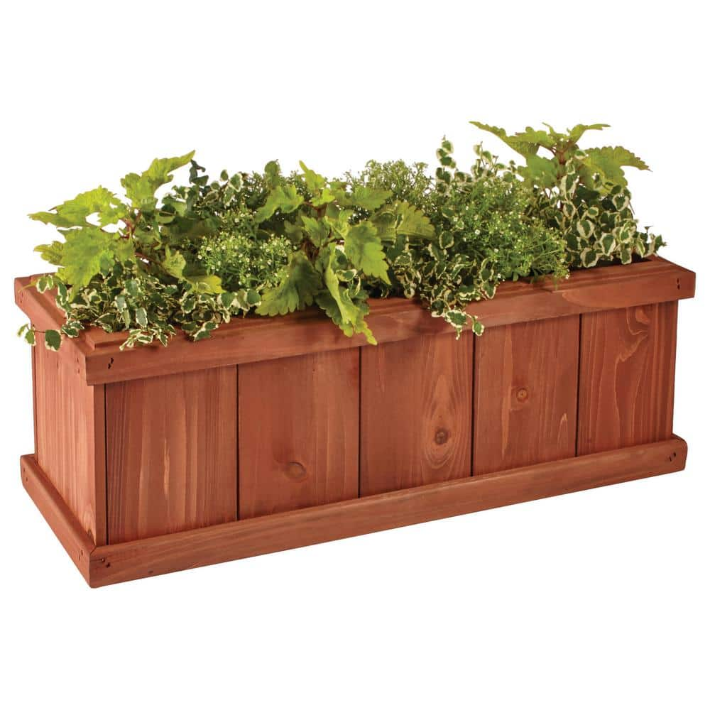 28 in. x 9 in. Wood Planter Box 142671