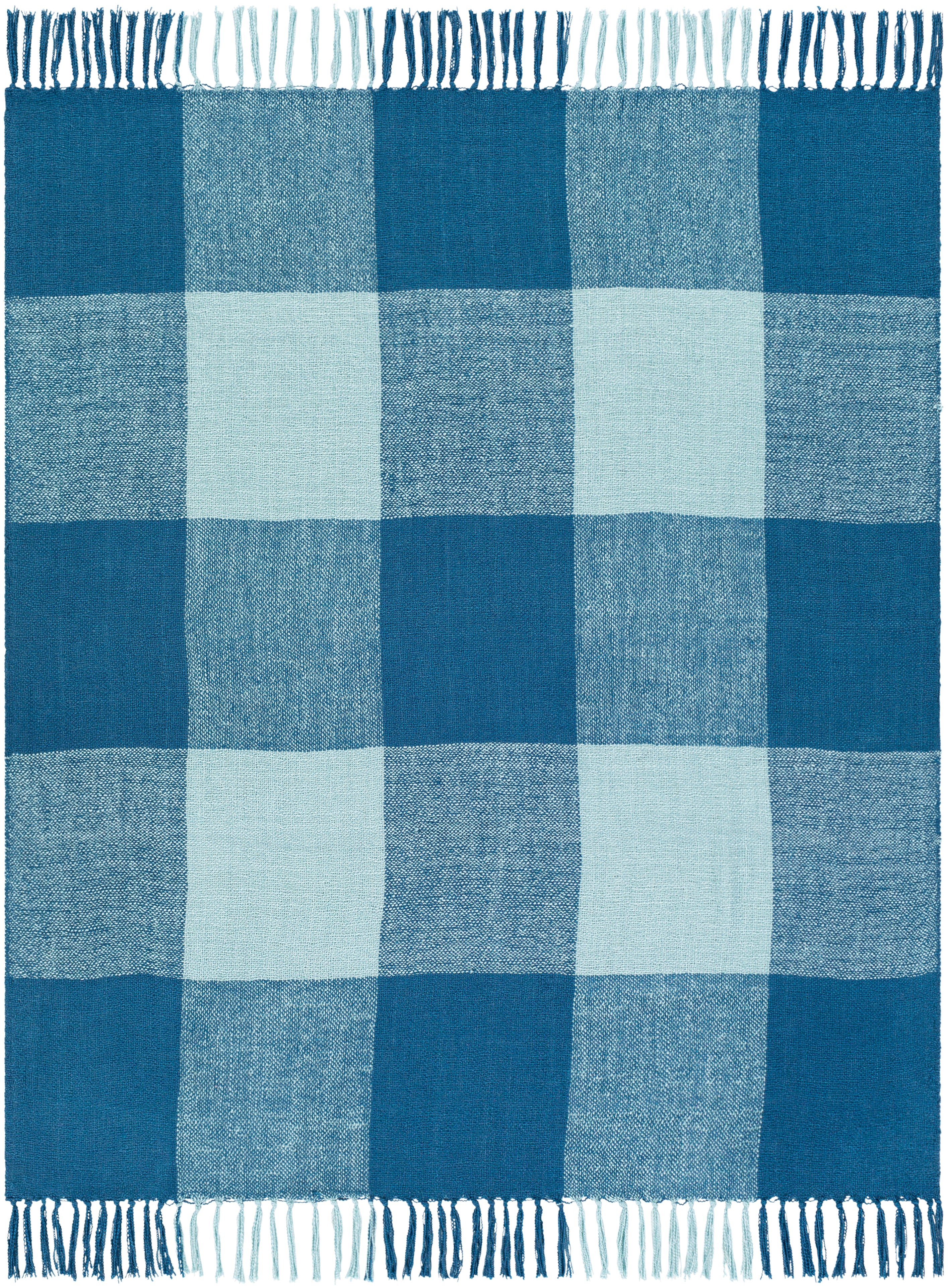 Bufflonne Hand Woven Throw in Bright Blue