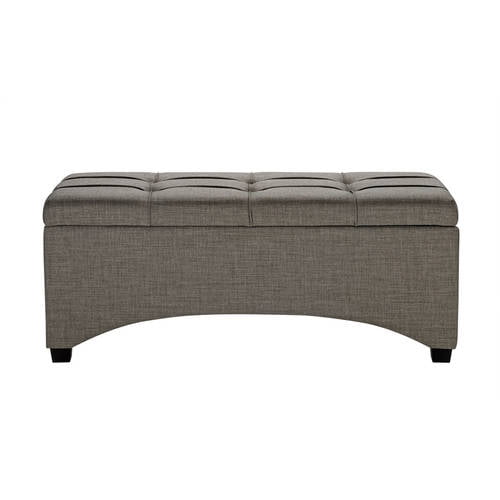 Better Homes & Gardens Pintucked Storage Bench, Taupe