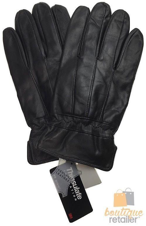 3M thinsulate men  genuine leather gloves patch thermal lining warm winter