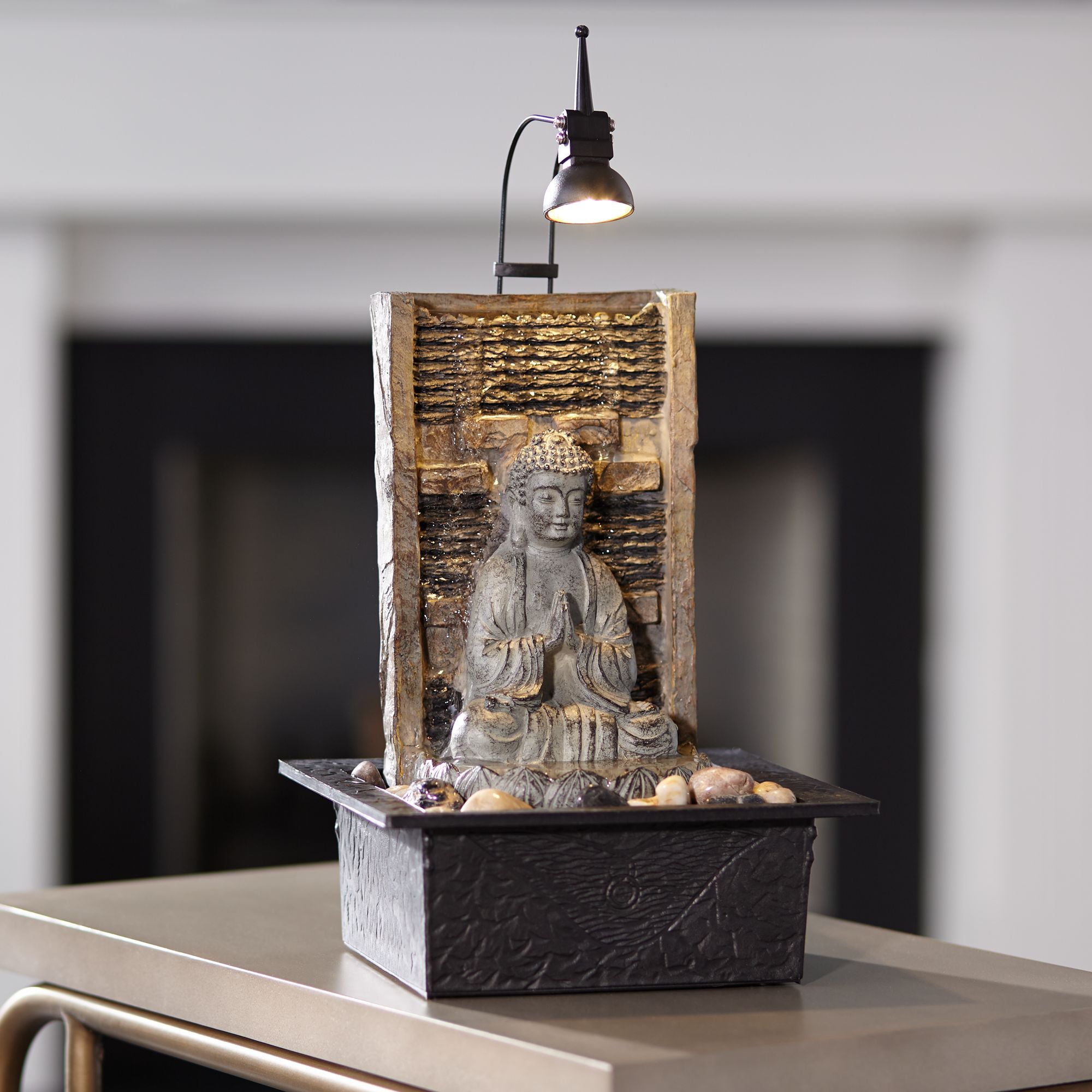 John Timberland Zen Buddha Tabletop Water Fountain 11 1/2