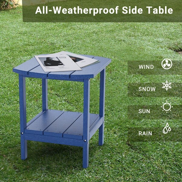 2Tier Adirondack Side Table，Outdoor End Tables HDPE AllWeather Resistant