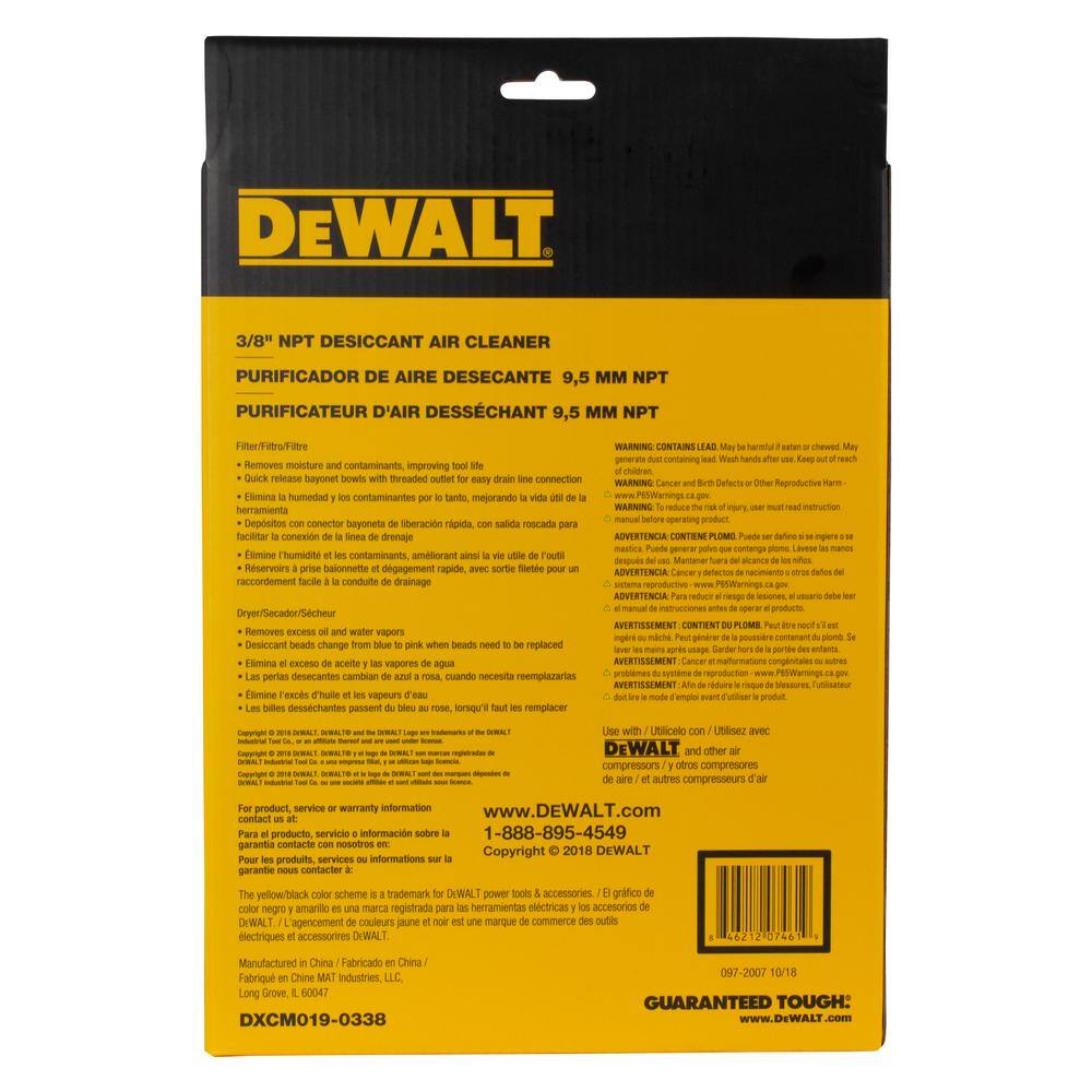 DW 38 in. NPT Desiccant Air Cleaner for Air Compressors DXCM019-0338