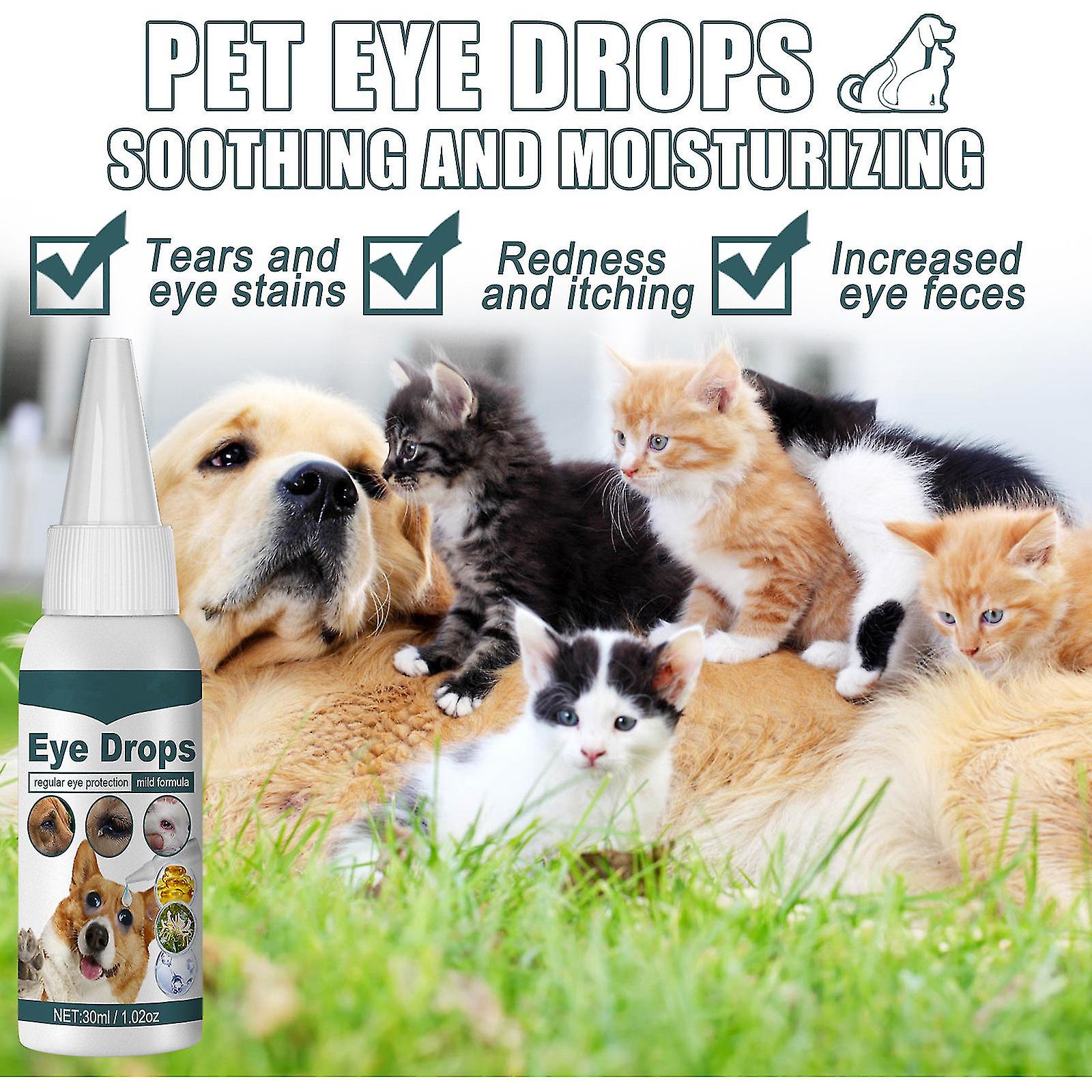 Pet Eye Drops For Dogs Cats， To Remove Tear Marks， Relieve Eye Itching， Gentle Cleansing Eye Drops， Pet Supplies