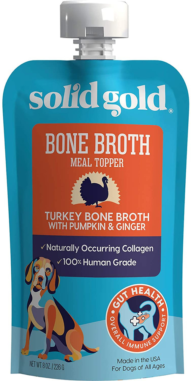 Solid Gold Turkey Bone Broth Dog Food Topper， 8oz.