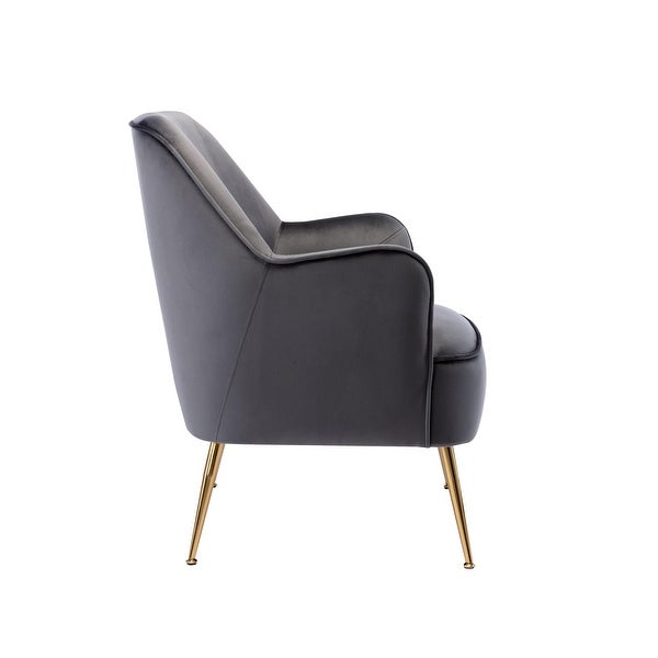 Porthos Home Adora Velvet Upholstered Accent Chair with Gold Chrome Legs